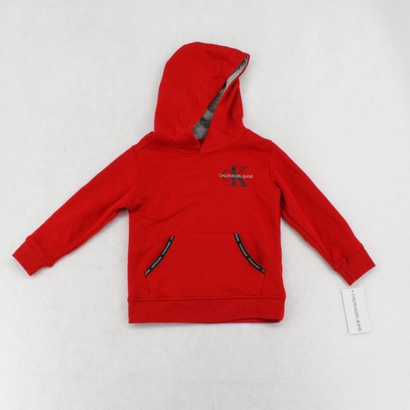 Calvin Klein Jeans Toddler Boys 2-Pc Fleece Logo Hoodie & Sweatpants Set Red 3T - Picture 2 of 7